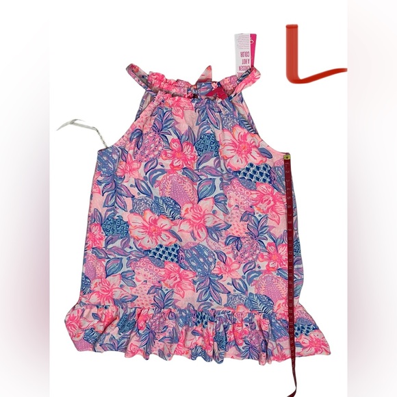 Lilly Pulitzer Carolane Dress Style: Pink Isle snappy turtle LPBOX2-26 - Picture 6 of 11